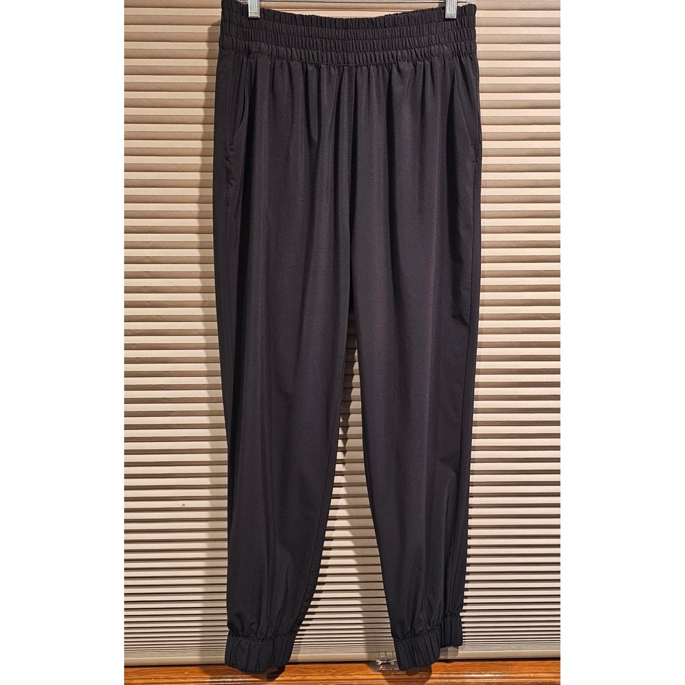 Vuori Villa Jogger Black High Rise Smocked Waist Athletic Pants VW493 Large